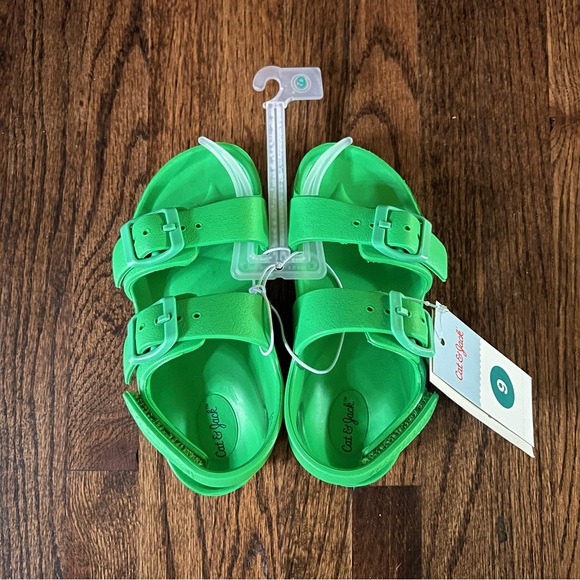 Cat & Jack Toddler Ade Footbed Sandals - Green - Size 9 - NWT - Picture 3 of 9